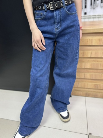Джинсы трубы (темно-синие)